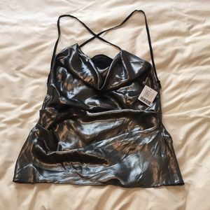 UO crocodile tears cowl neck cami